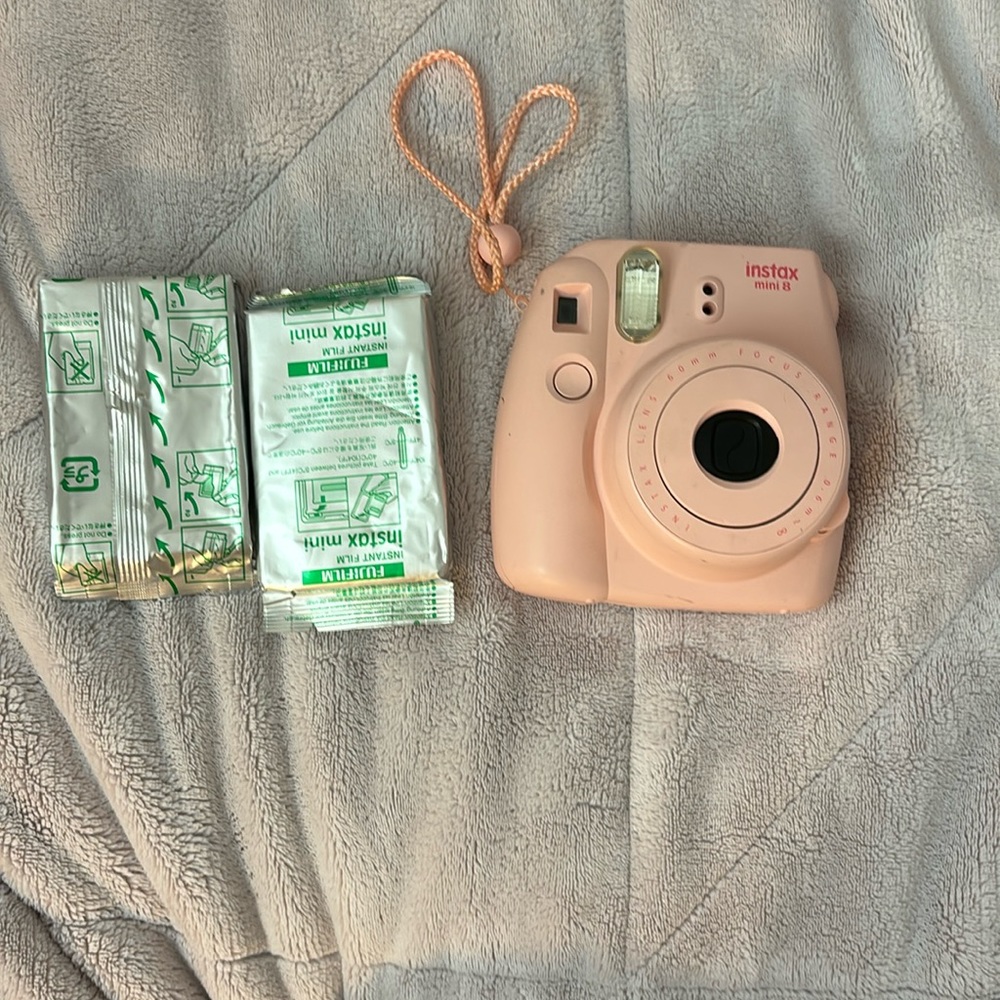 instead mini 8 film polaroid camera pink fujifilm